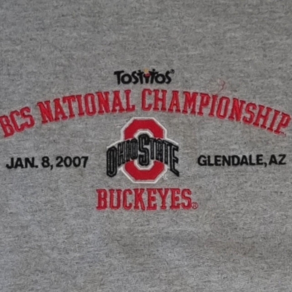 Mens Grey Sweatshirt Ohio State Buckeyes BCS National Championship Arizona 2007. - Picture 3 of 5